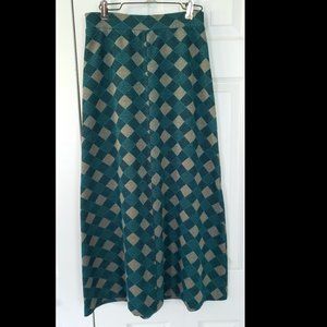 Vintage "wool" skirt - Sz 8, Teal & Tan Plaid